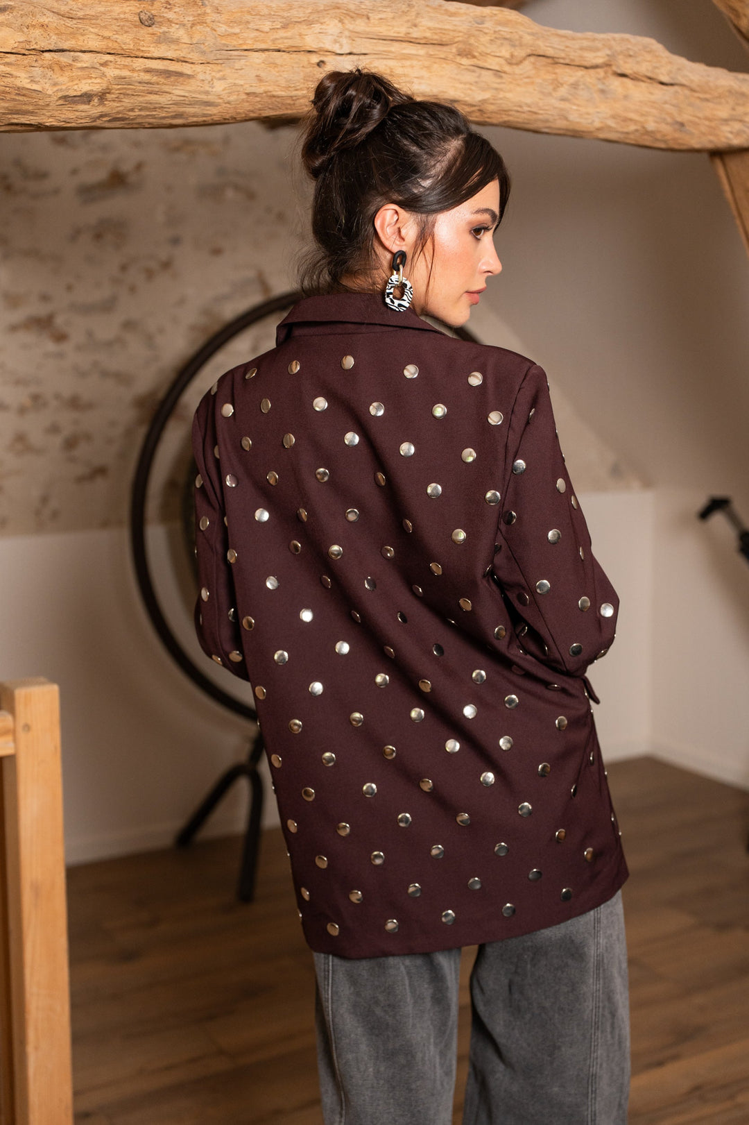 Blazer oversize à clous métalliques Dea Manteaux et vestes