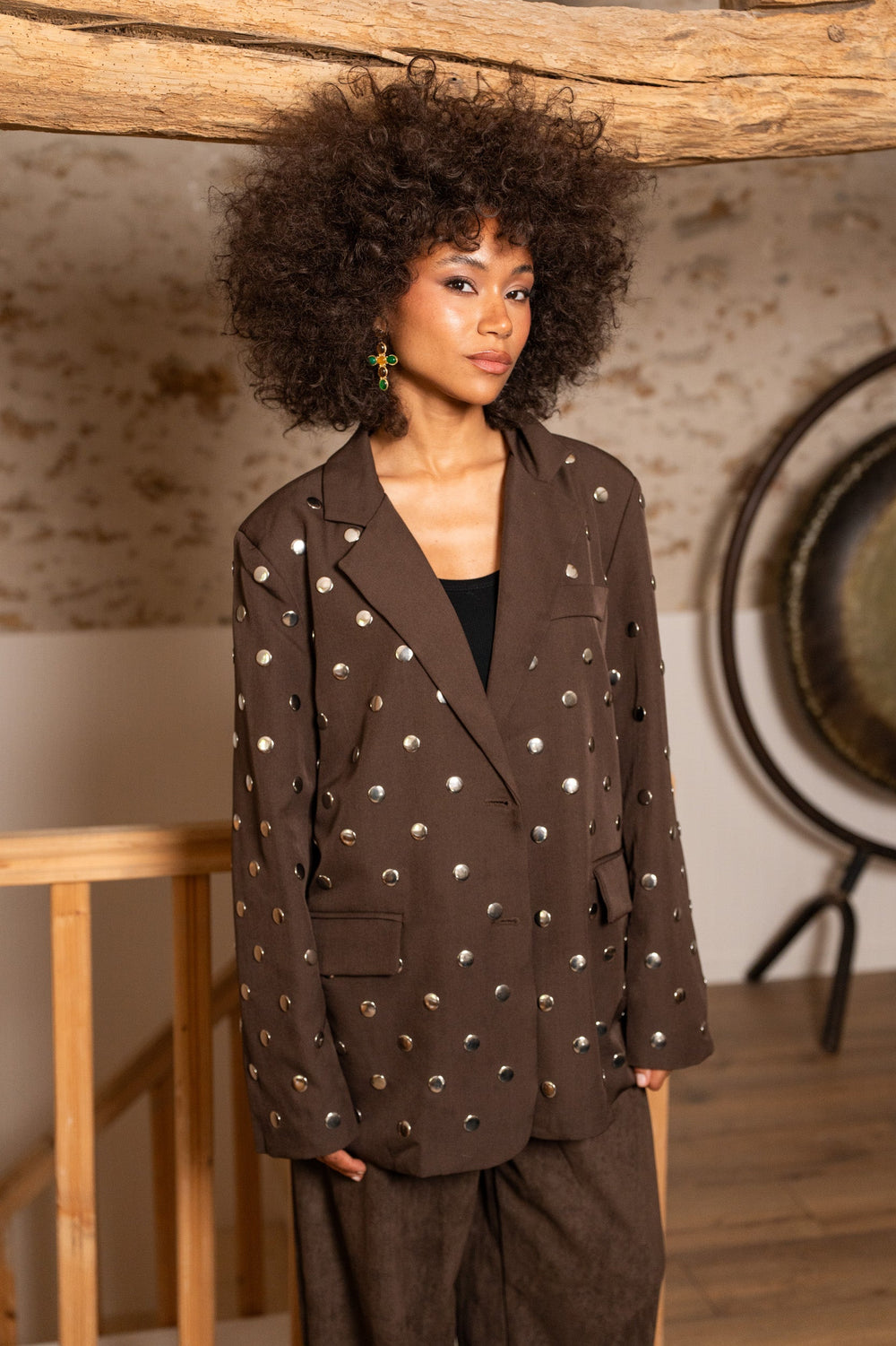 Blazer oversize à clous métalliques Dea Manteaux et vestes