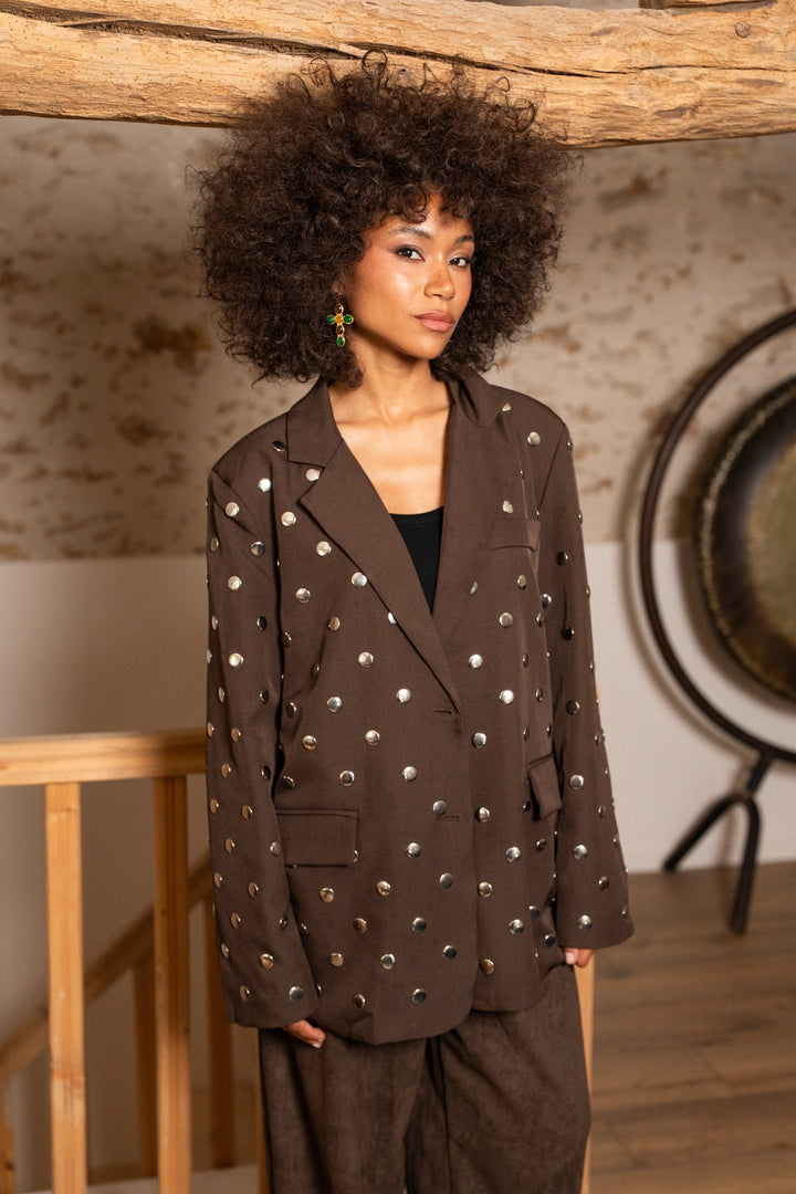 Blazer oversize à clous métalliques Dea Manteaux et vestes