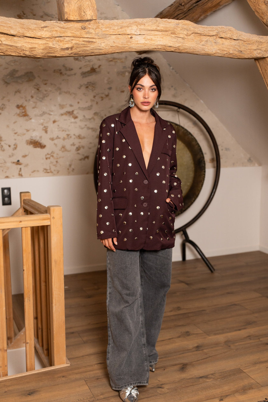 Blazer oversize à clous métalliques Dea Manteaux et vestes