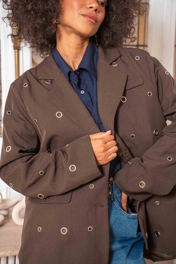 Blazer oversize à œillets Karen - Manteaux et vestes