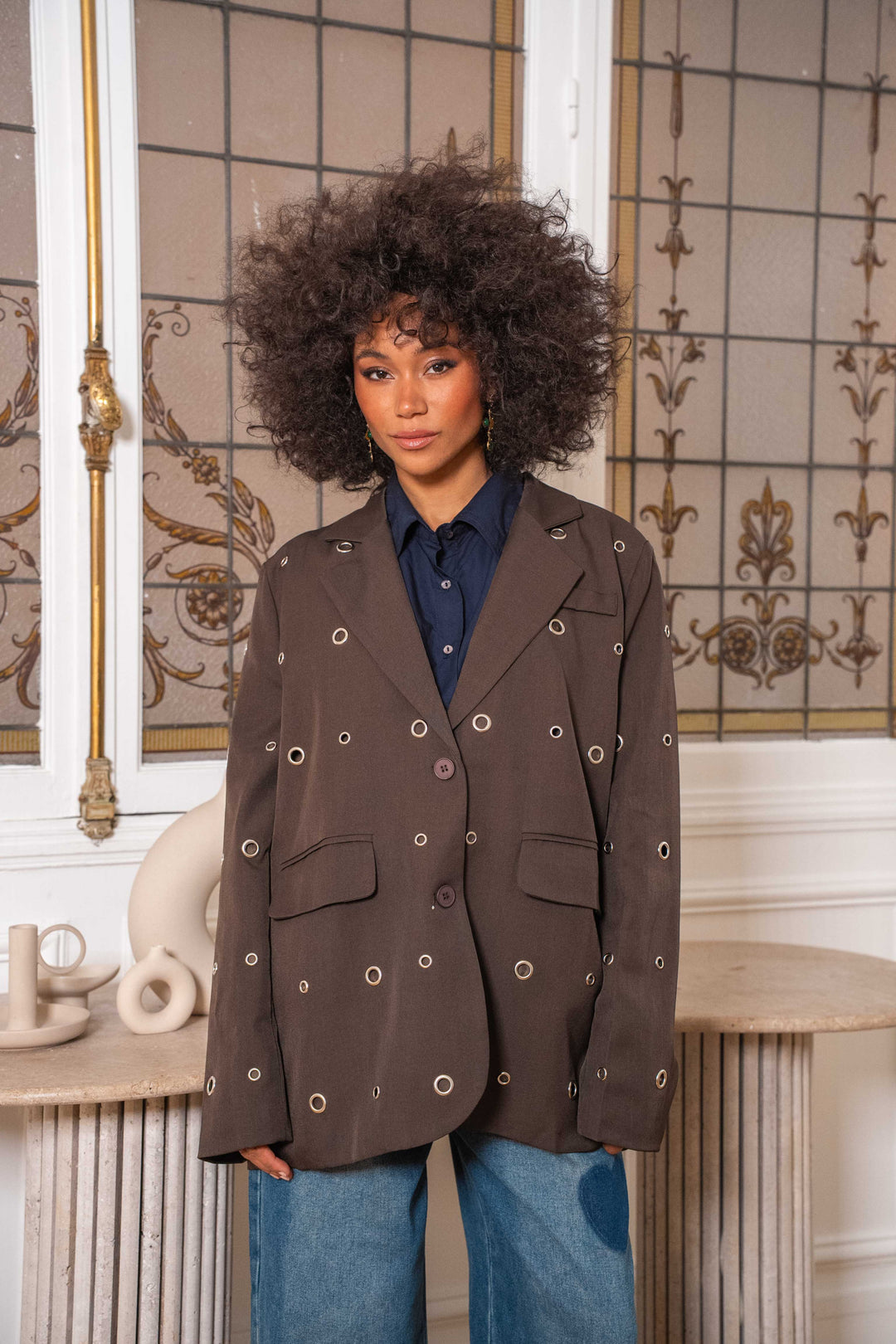 Blazer oversize à œillets Karen - Manteaux et vestes