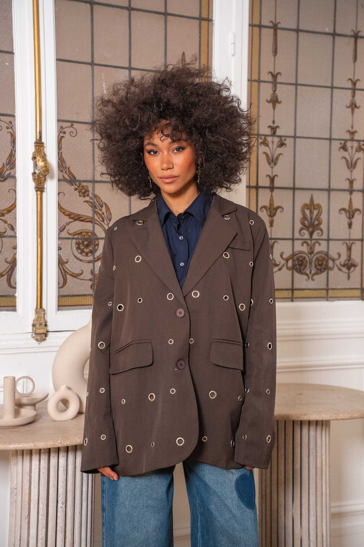 Blazer oversize à œillets Karen - Manteaux et vestes