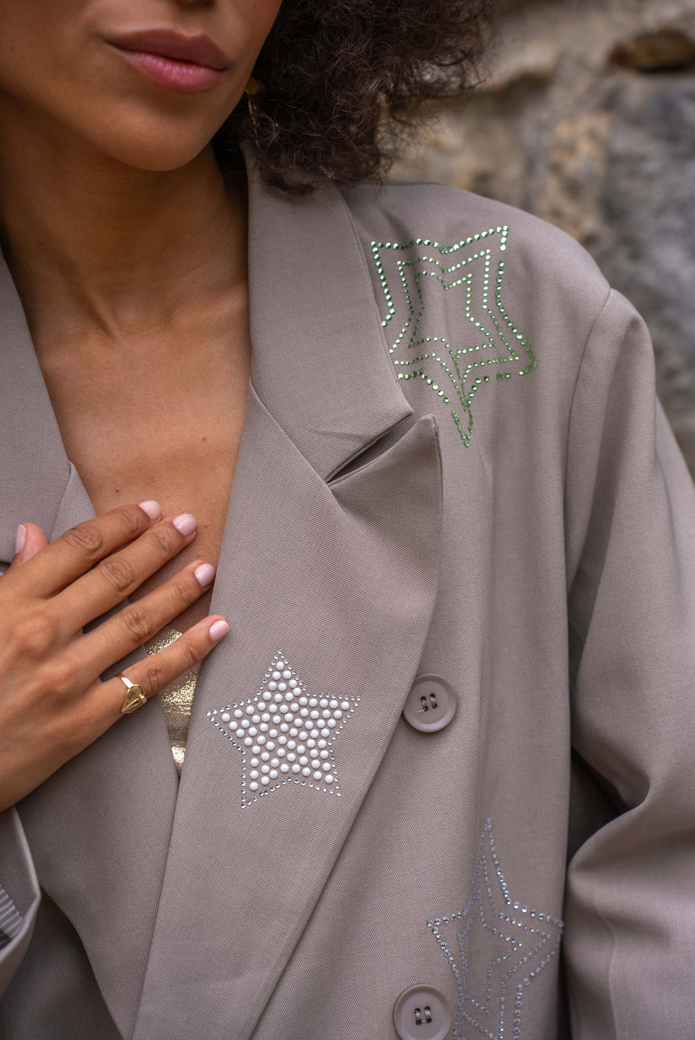 Blazer oversize à strass étoiles Dennis Manteaux et vestes