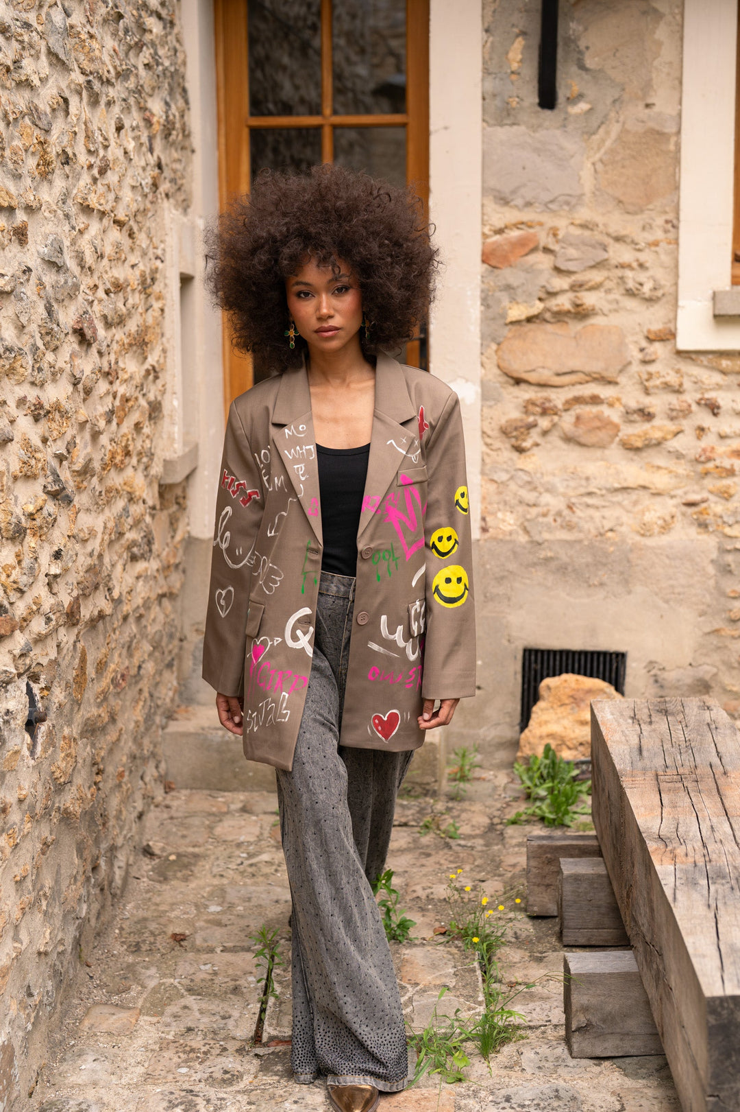 Blazer oversize graffitis Michelle - Manteaux et vestes