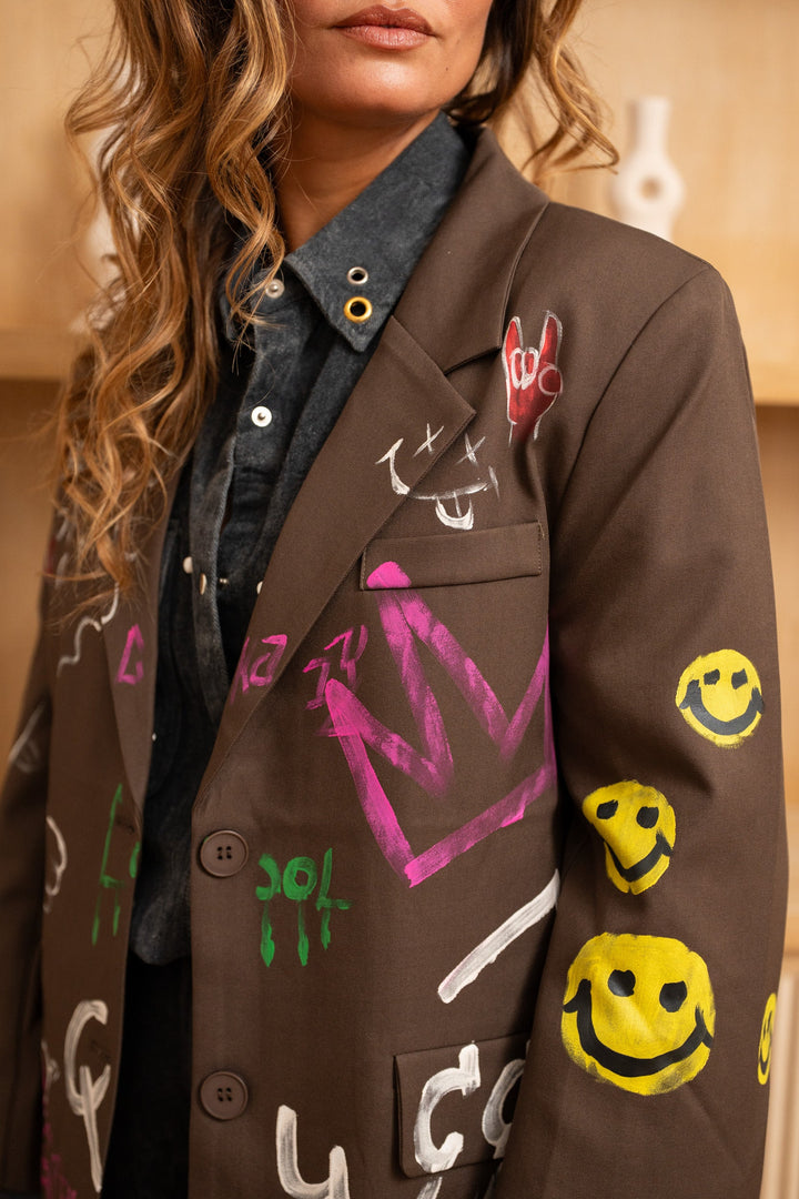 Blazer oversize graffitis Michelle - Manteaux et vestes