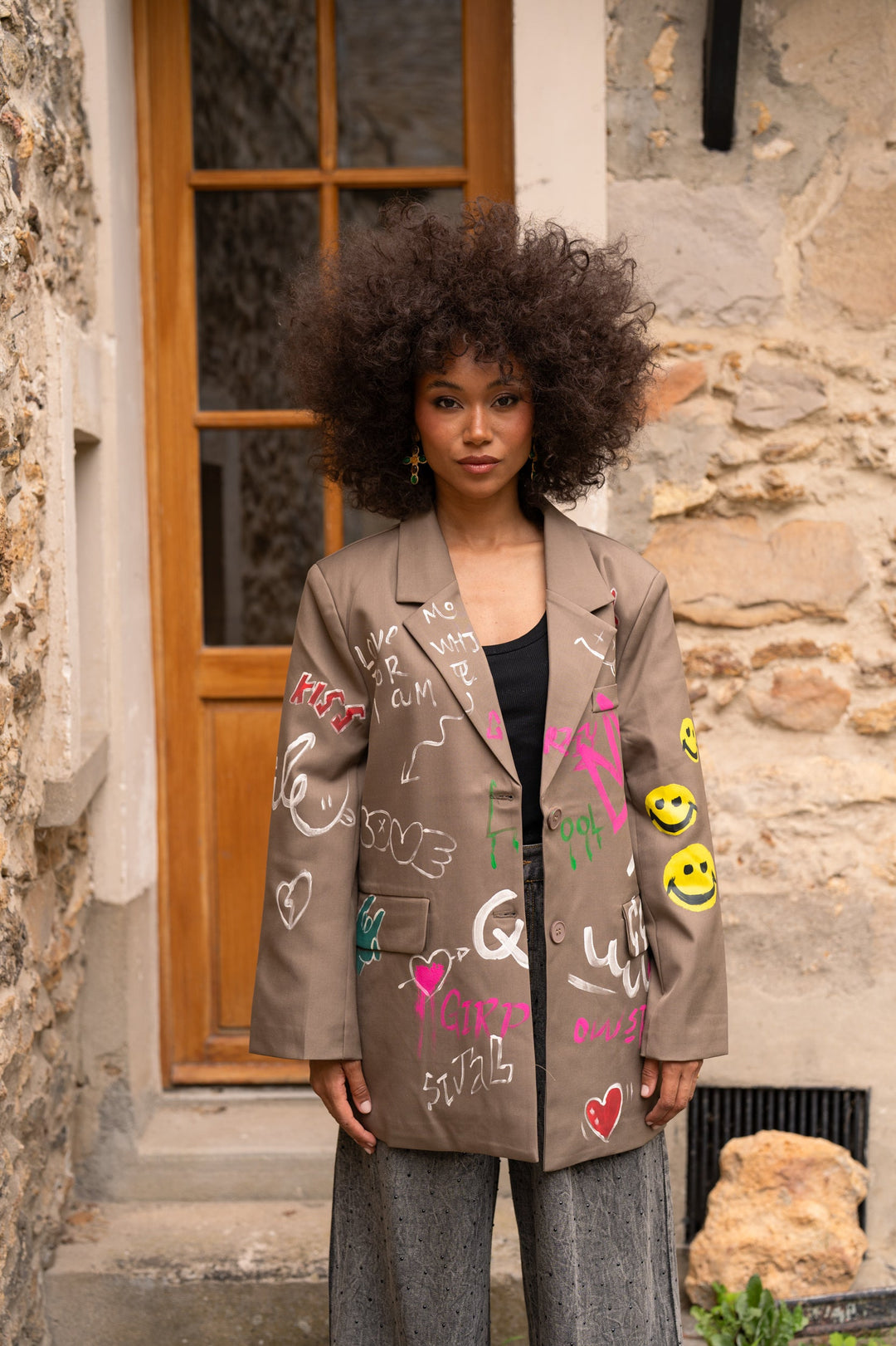 Blazer oversize graffitis Michelle - Manteaux et vestes