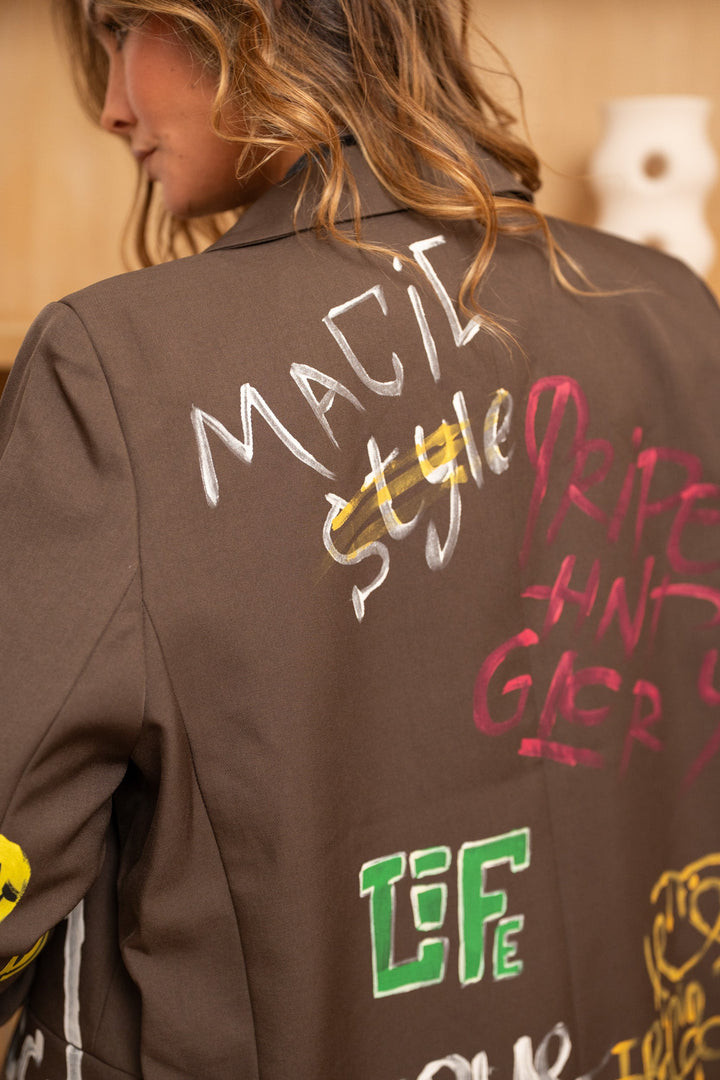 Blazer oversize graffitis Michelle - Manteaux et vestes