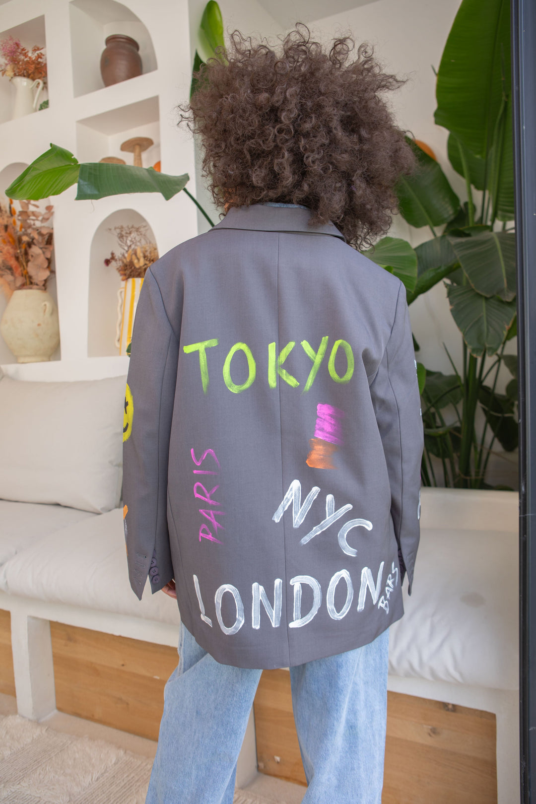 Blazer oversize graffitis Miya Manteaux et vestes