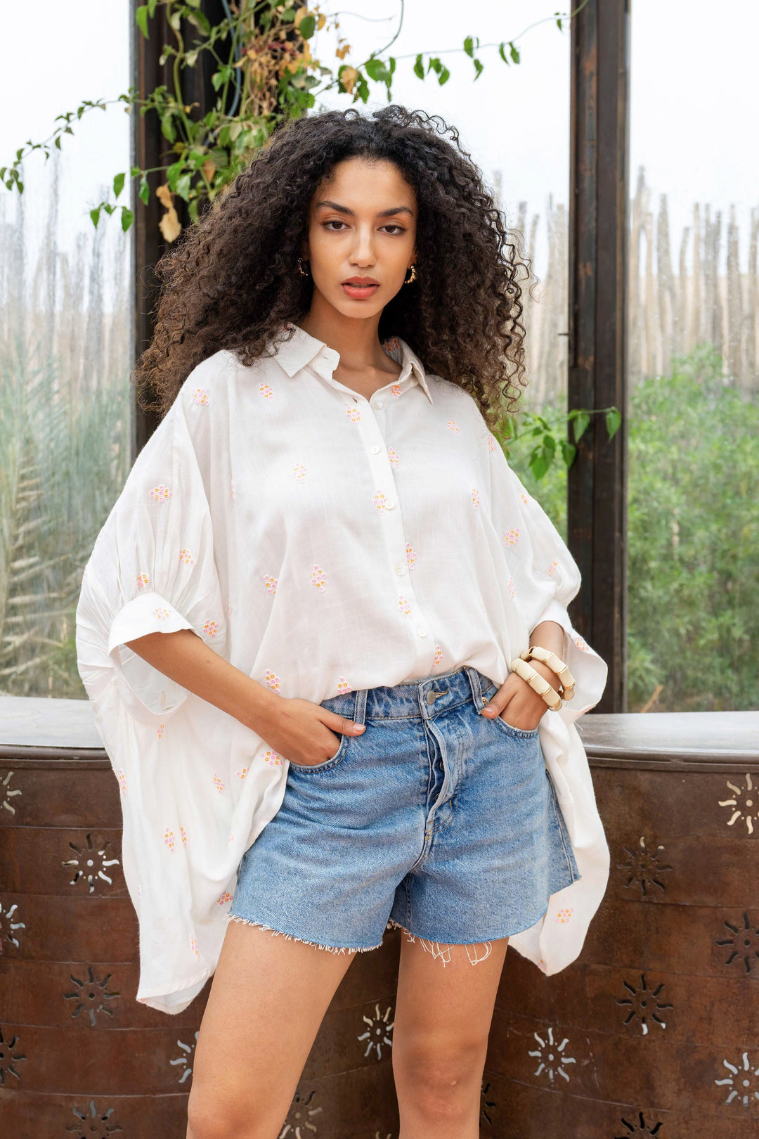 Blouse Ample Boutonnée à Sequins Nisole - Taille unique: 36