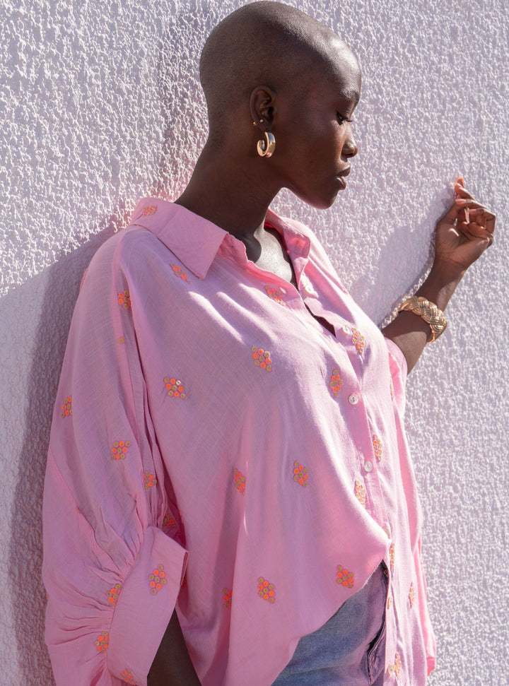 Blouse Ample Boutonnée à Sequins Nisole - Taille unique: 36