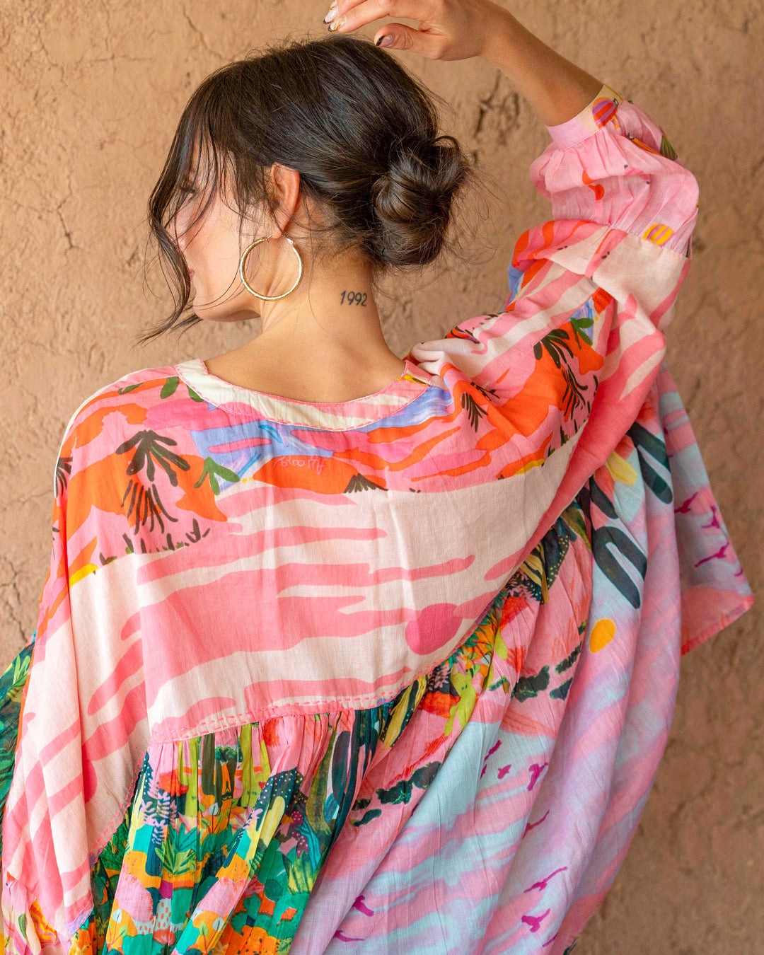 Blouse Ample Col V Topaze - Taille unique 38 - 44 / 16