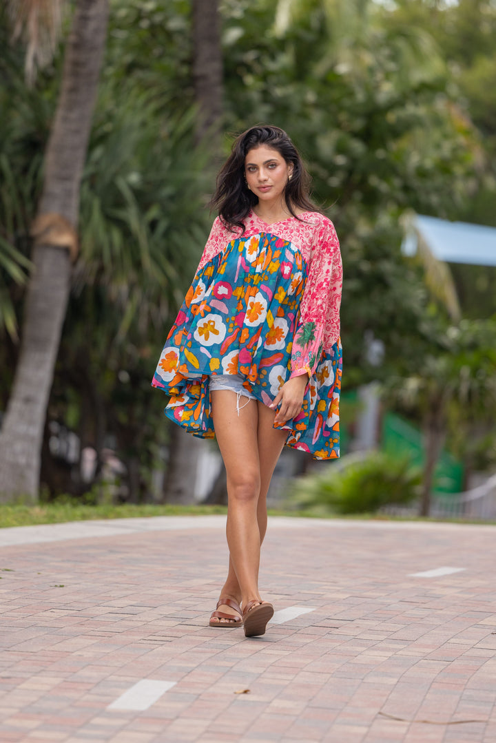 Blouse Ample Col V Topaze - Taille unique 38 - 44 / 17