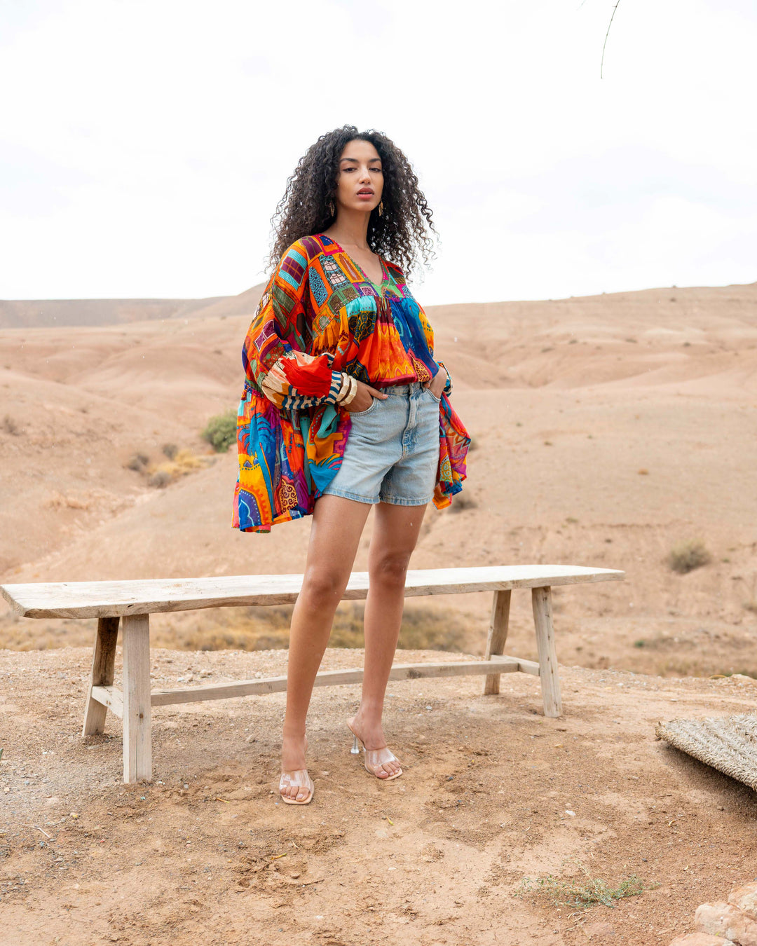 Blouse Ample Col V Topaze - Taille unique 38 - 44 / 19