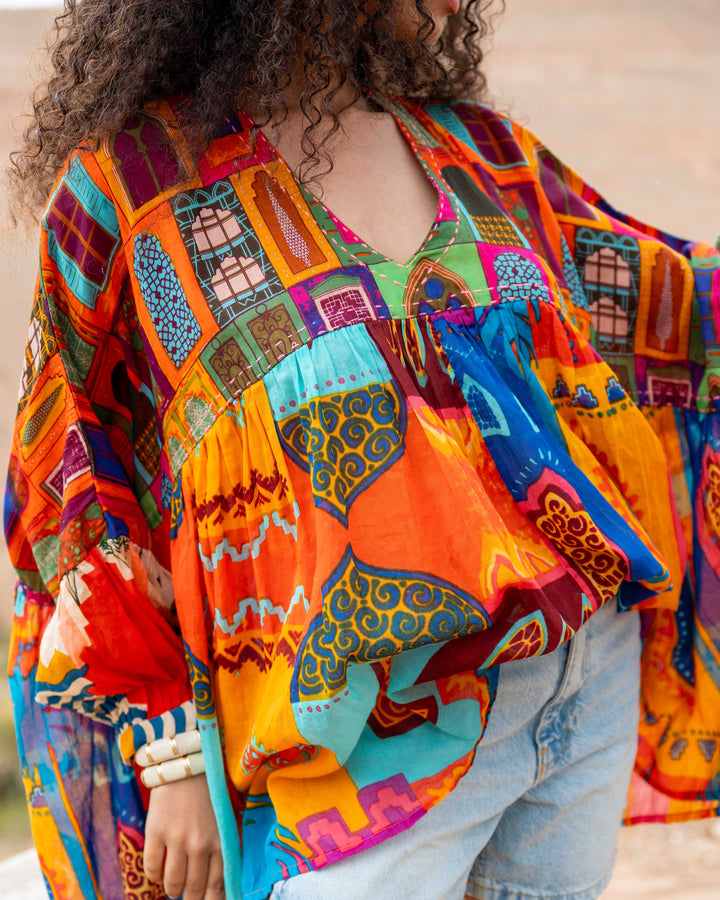 Blouse Ample Col V Topaze - Taille unique 38 - 44 / 19