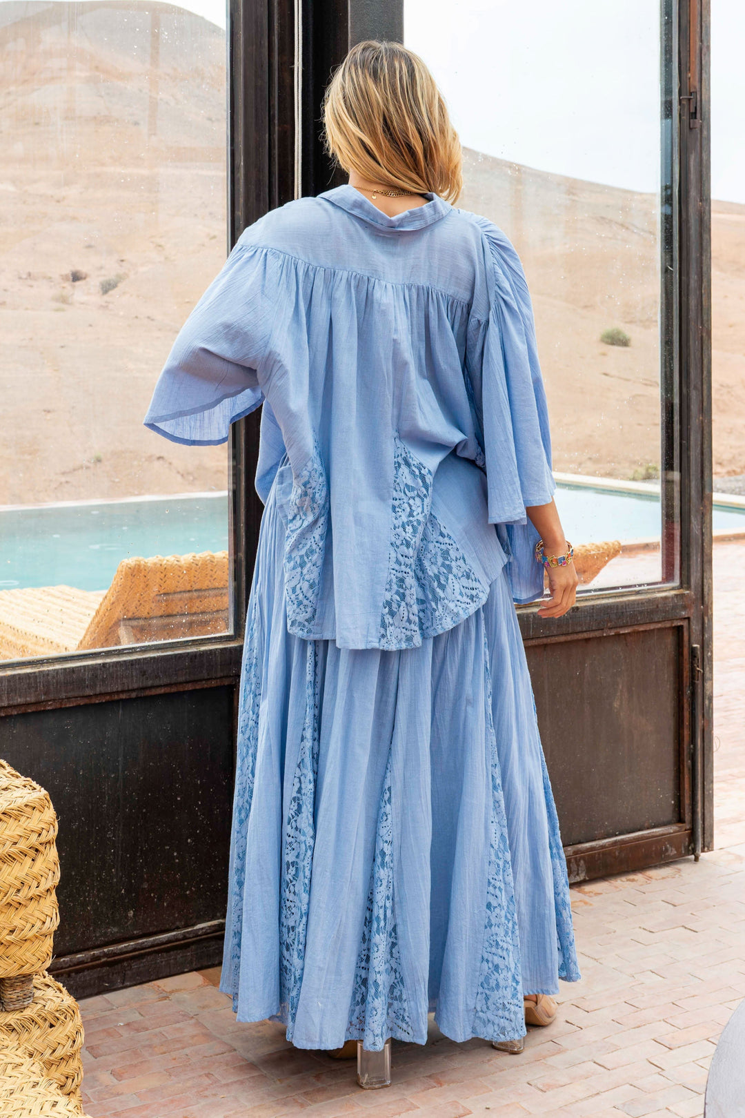 Blouse Ample Détails Dentelle Nana - Taille unique 36-48