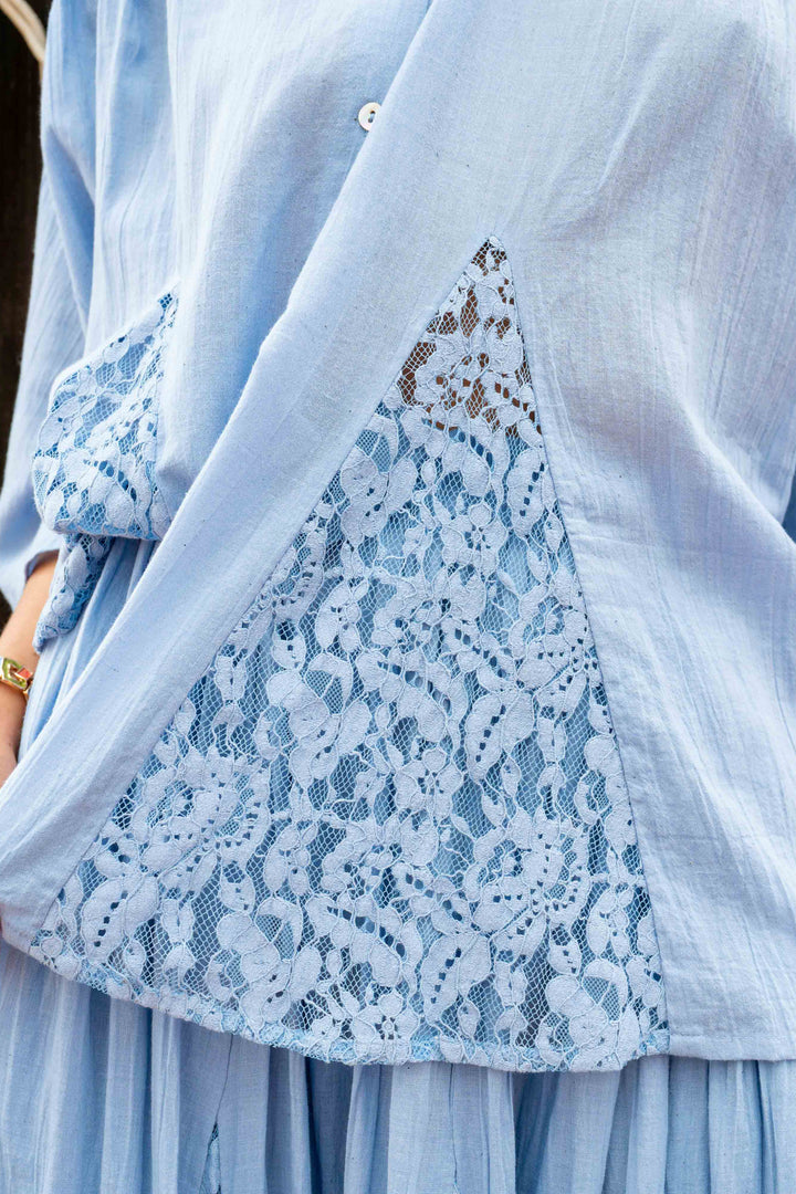 Blouse Ample Détails Dentelle Nana - Taille unique 36-48