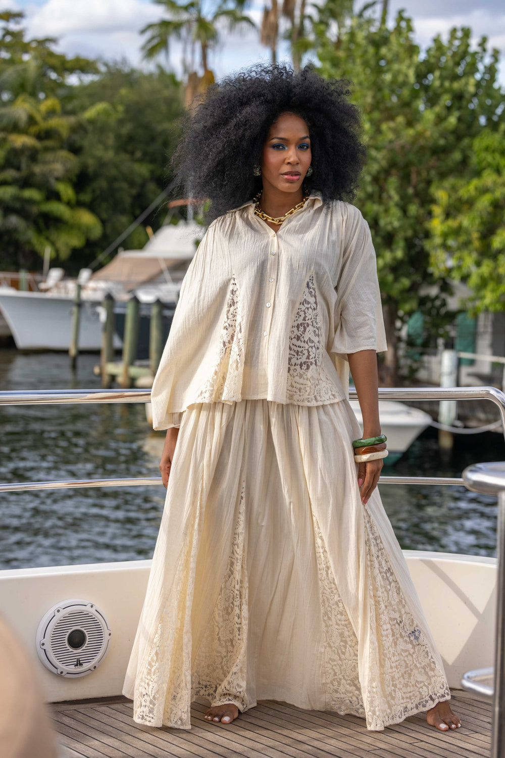 Blouse Ample Détails Dentelle Nana - Taille unique 36-48