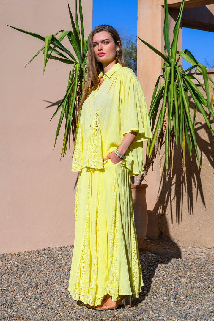 Blouse Ample Détails Dentelle Nana - Taille unique 36-48