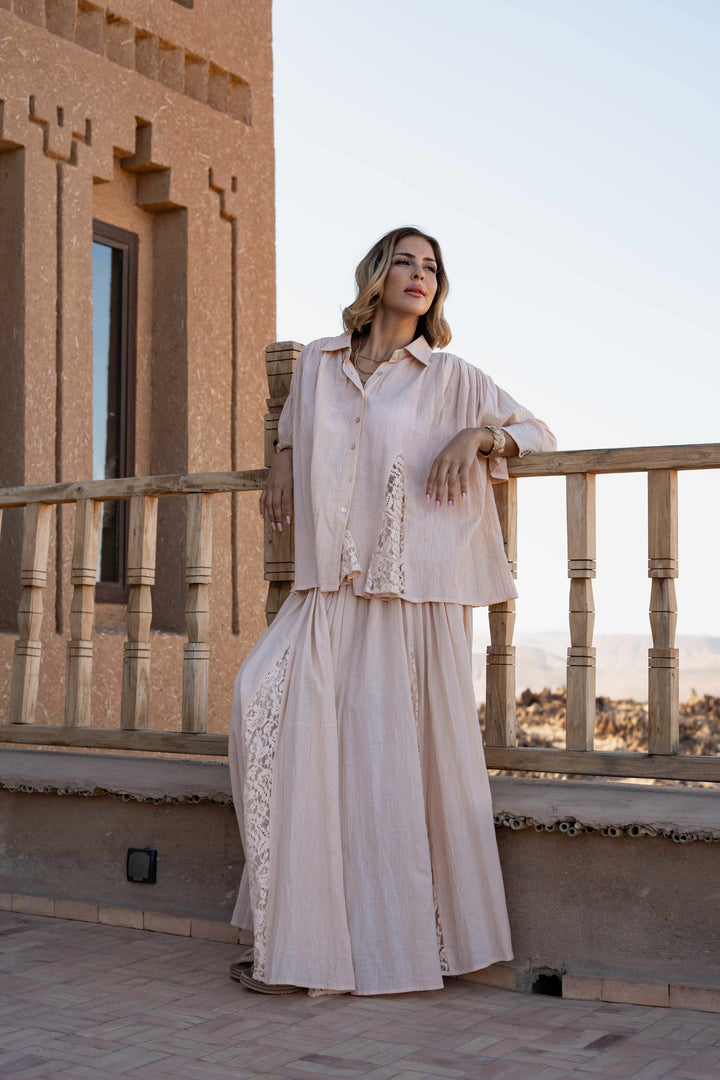 Blouse Ample Détails Dentelle Nana - Taille unique 36-48