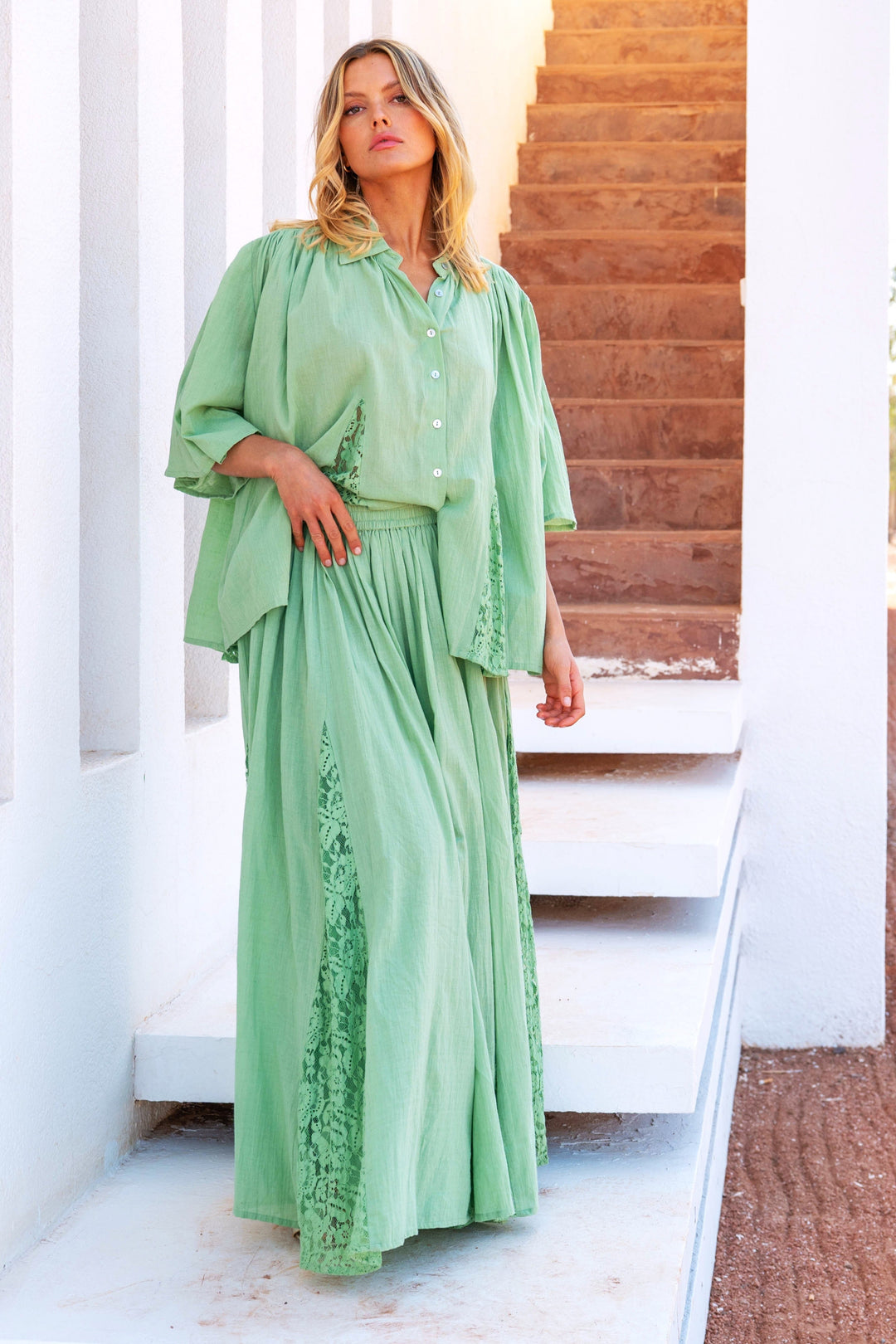 Blouse Ample Détails Dentelle Nana - Taille unique 36-48