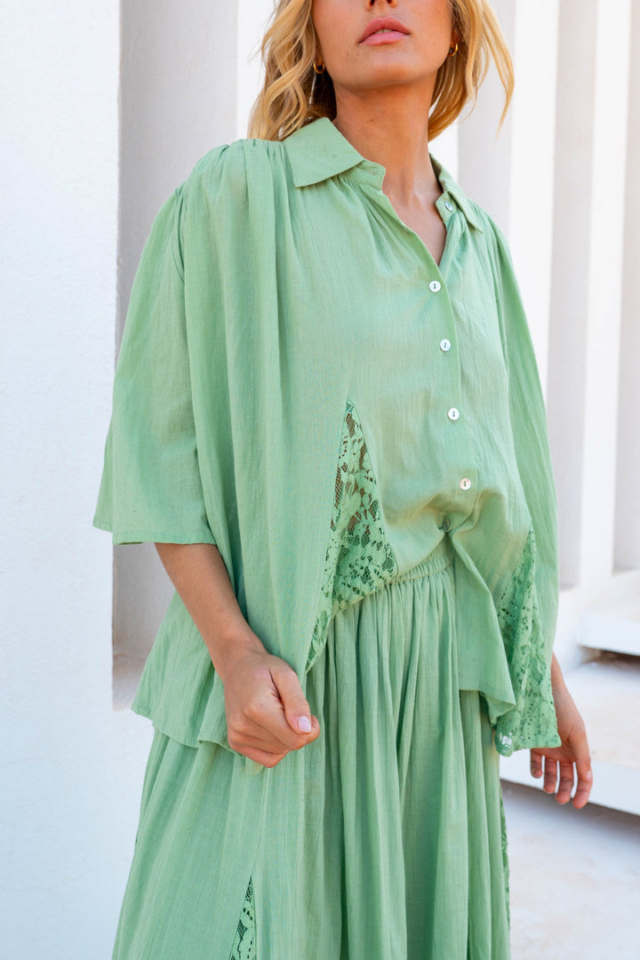 Blouse Ample Détails Dentelle Nana - Taille unique 36-48