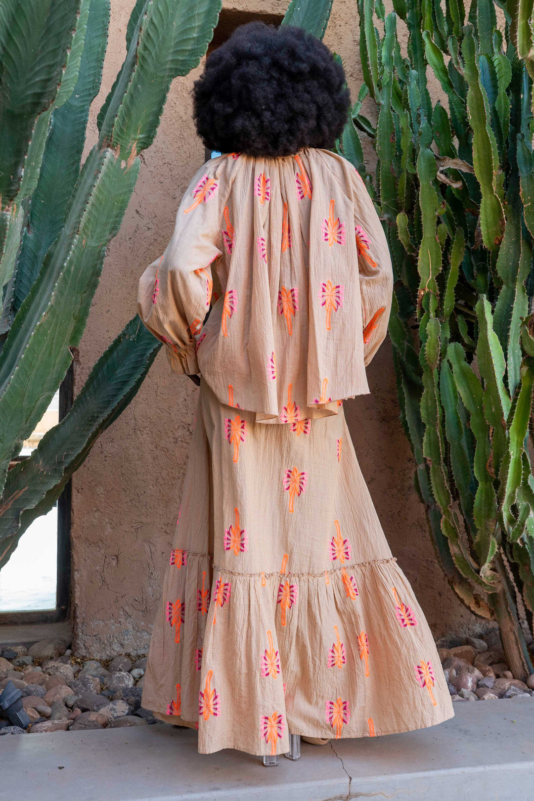 Blouse Bohème Brodée Nice - Taille unique / Beige - Tops