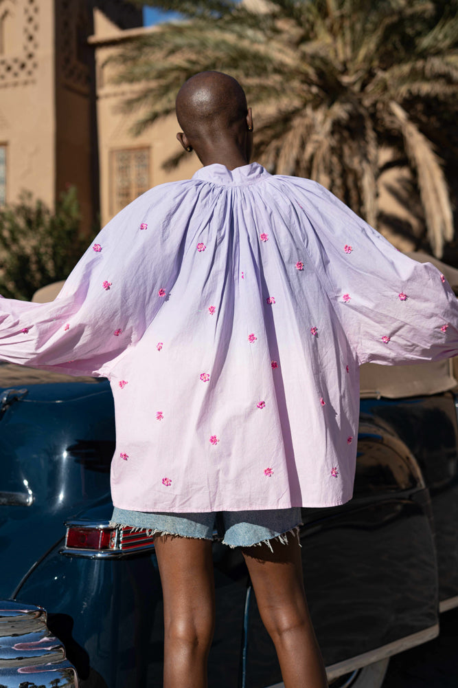 Blouse bohème brodée Romina - Taille unique: 36 au 42