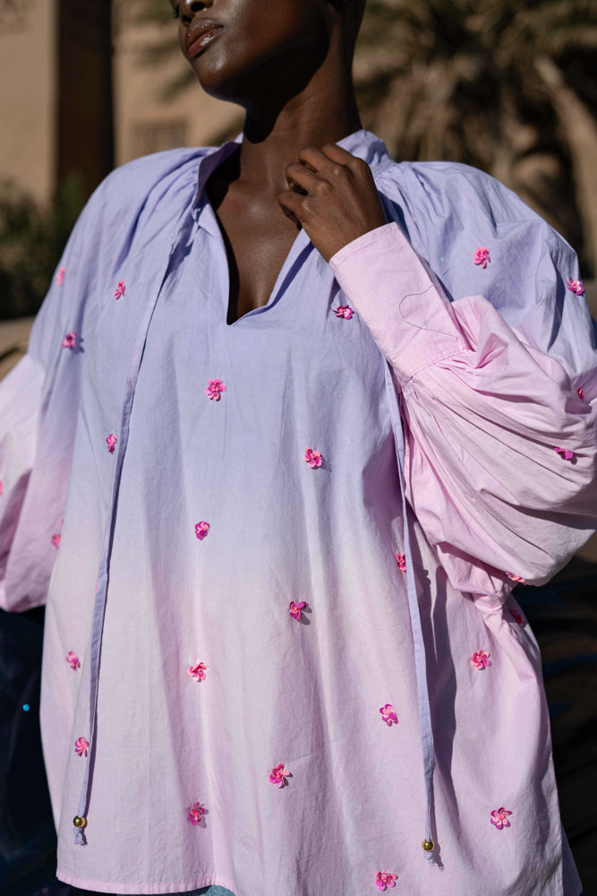 Blouse bohème brodée Romina - Taille unique: 36 au 42