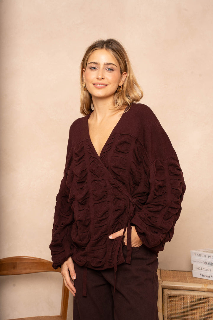 Blouse cache-cœur effet plissé Minas - Taille unique