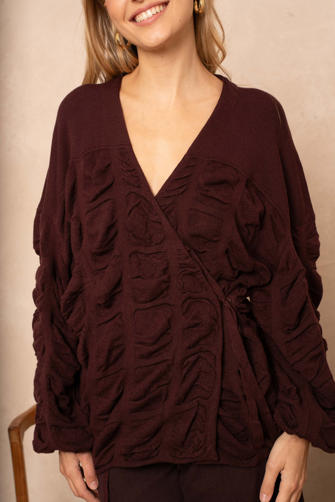 Blouse cache-cœur effet plissé Minas - Taille unique