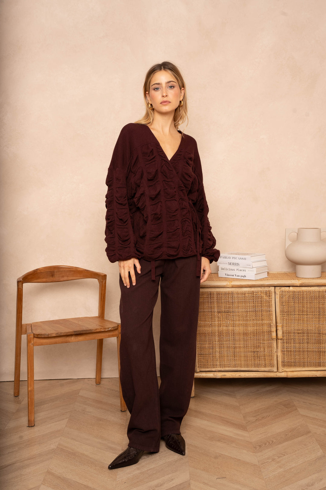 Blouse cache-cœur effet plissé Minas - Taille unique