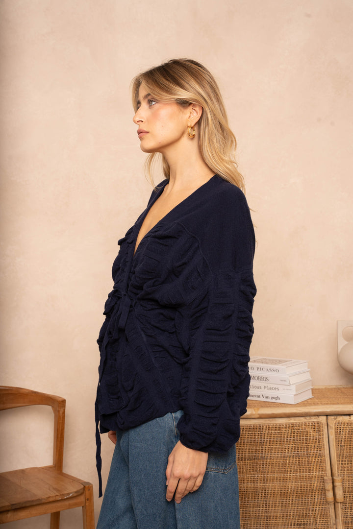 Blouse cache-cœur effet plissé Minas - Taille unique