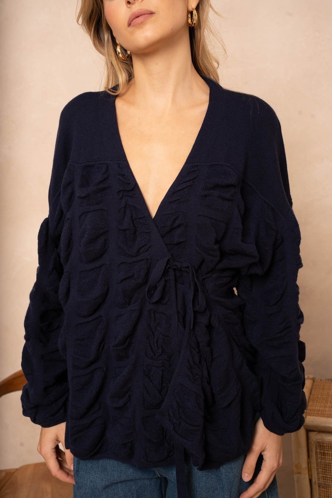 Blouse cache-cœur effet plissé Minas - Taille unique