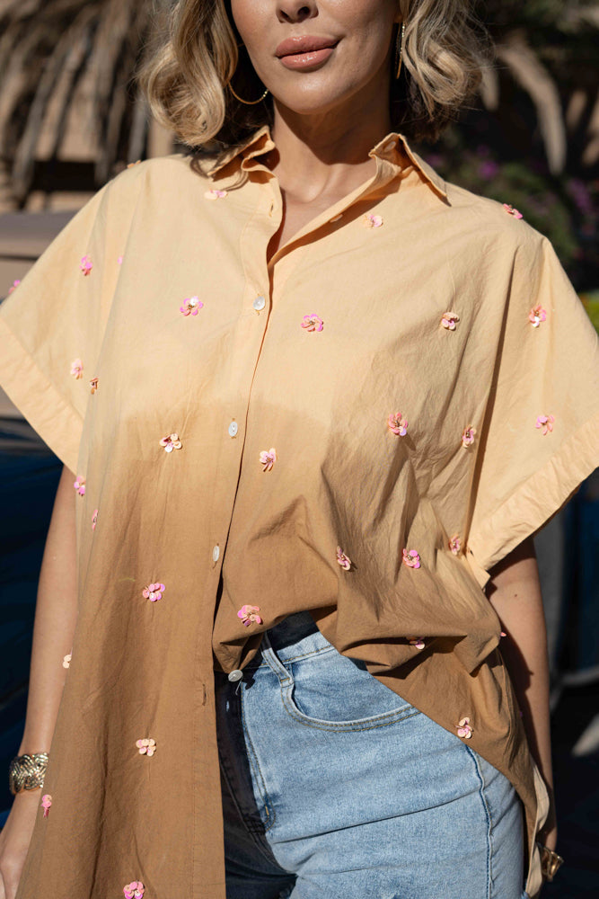 Blouse chemise détails floraux Raphaela - Taille unique: 36