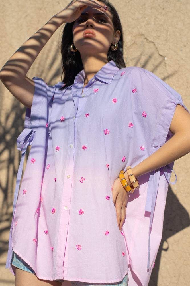 Blouse chemise détails floraux Raphaela - Taille unique: 36