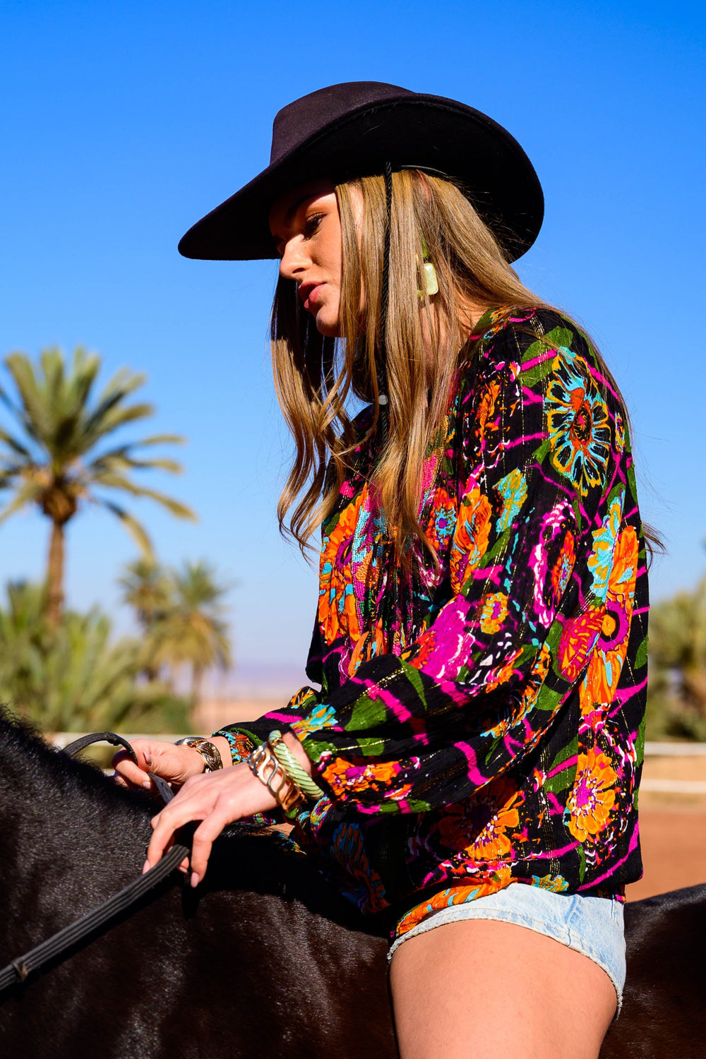 Blouse Fleurie avec Détails Perlés Siminy bis - Taille