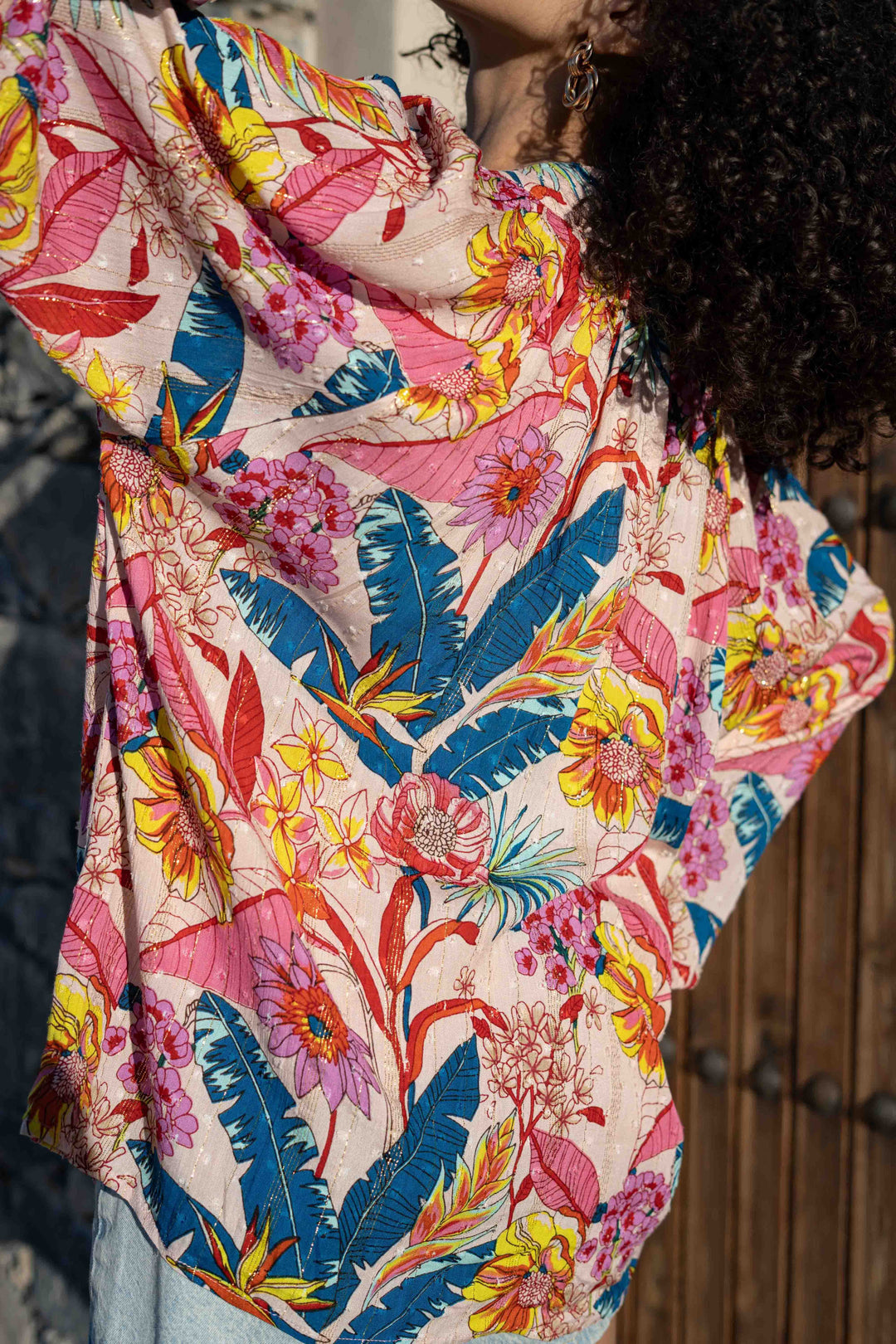 Blouse Fleurie avec Détails Perlés Siminy bis - Taille