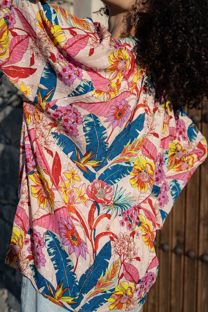 Blouse Fleurie avec Détails Perlés Siminy bis - Taille