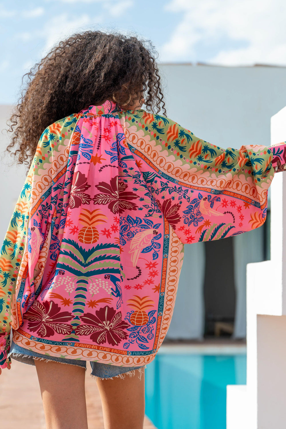 Blouse Fluide à Motifs Sarti - Taille unique / 279 - Rose