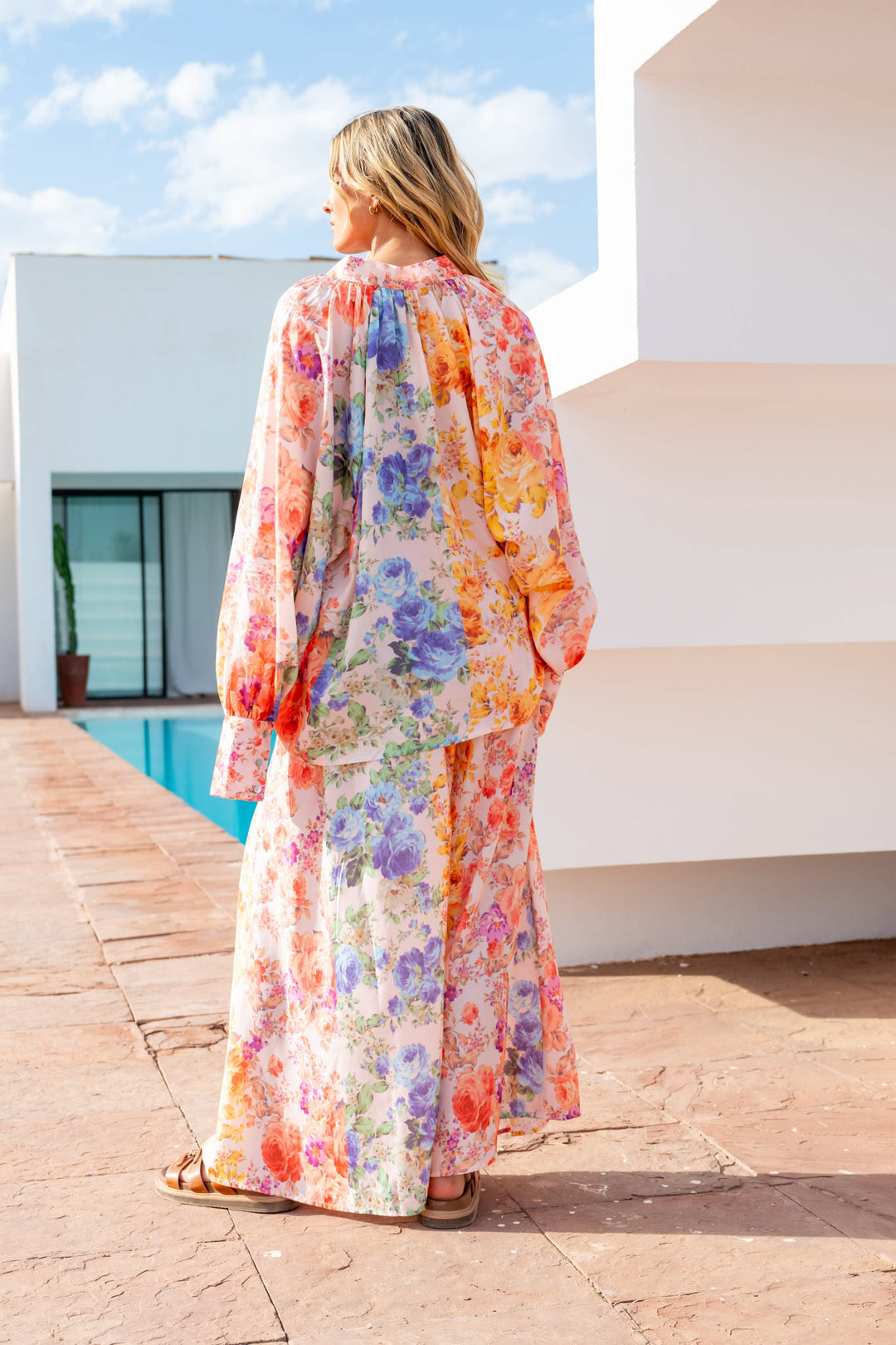 Blouse Fluide à Motifs Sarti - Taille unique / 285 - ecru