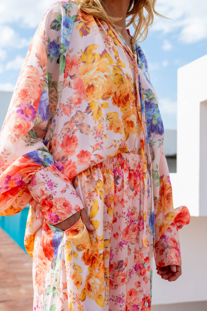 Blouse Fluide à Motifs Sarti - Taille unique / 285 - ecru