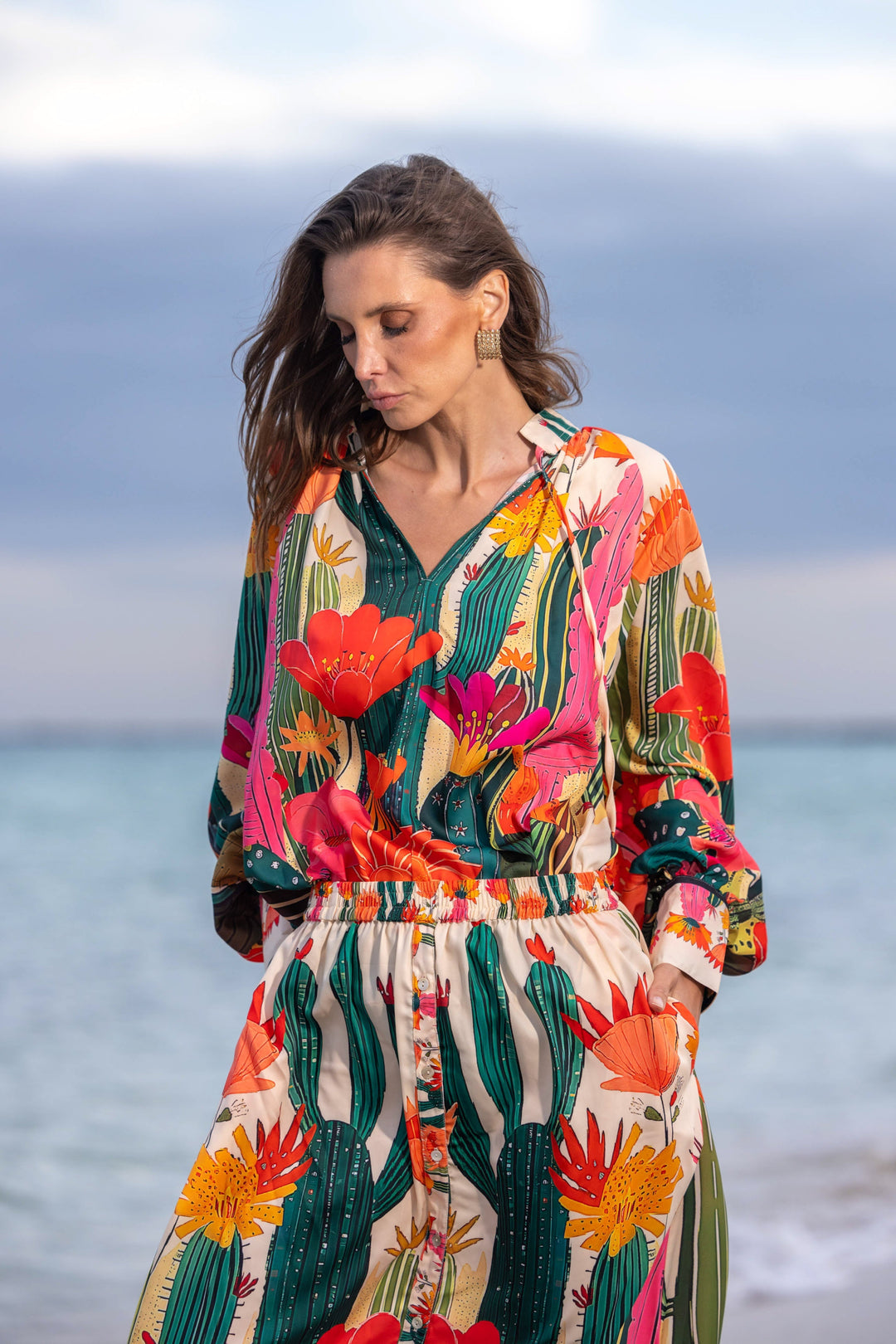 Blouse Fluide à Motifs Sarti - Taille unique 38-46 / 274