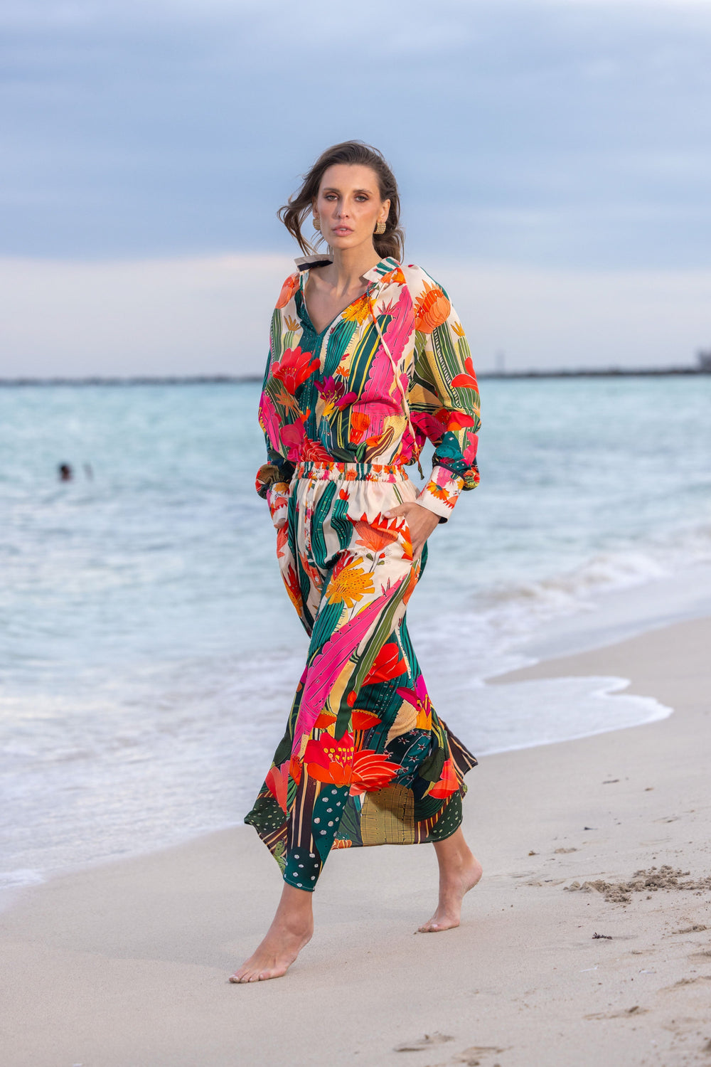 Blouse Fluide à Motifs Sarti - Taille unique 38-46 / 274