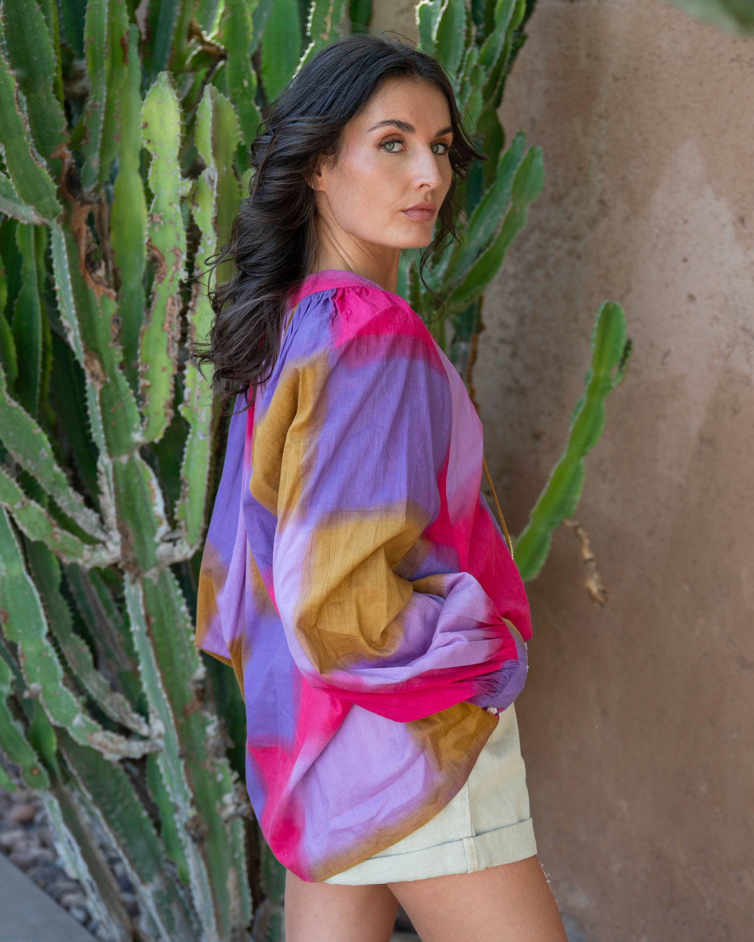 Blouse Fluide Col V Kity - Taille unique: 36 au 42 / Violet