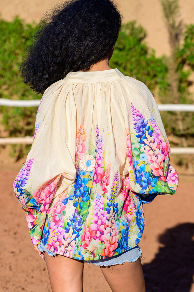 Blouse fluide imprimé Perla - Taille unique: 36 au 42
