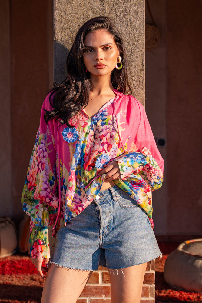 Blouse fluide imprimé Perla - Taille unique: 36 au 42