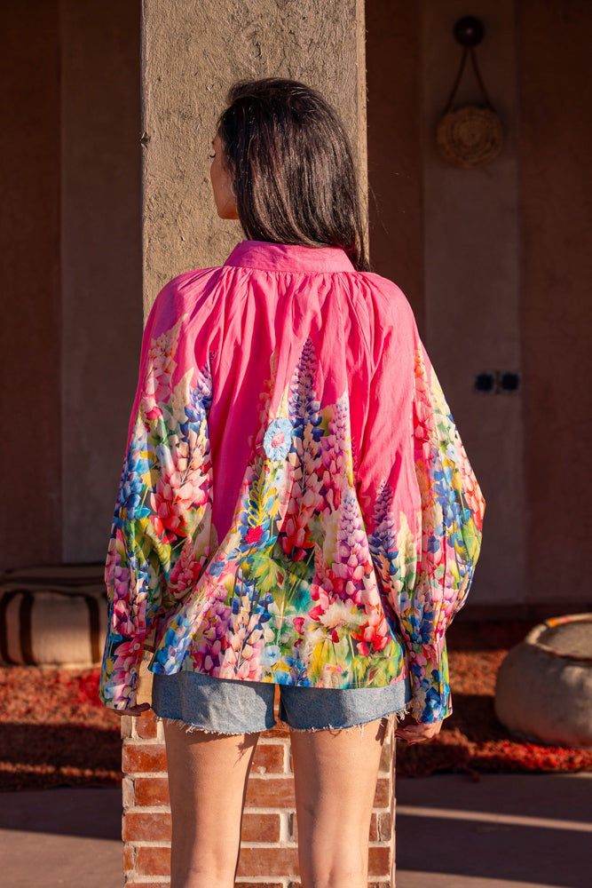 Blouse fluide imprimé Perla - Taille unique: 36 au 42