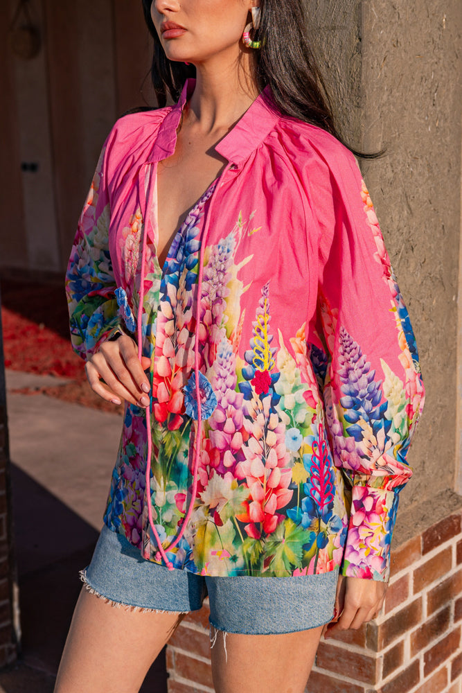 Blouse fluide imprimé Perla - Taille unique: 36 au 42