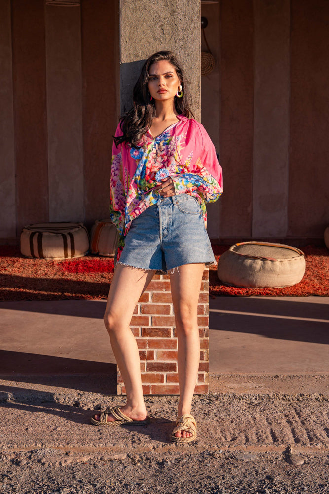 Blouse fluide imprimé Perla - Taille unique: 36 au 42